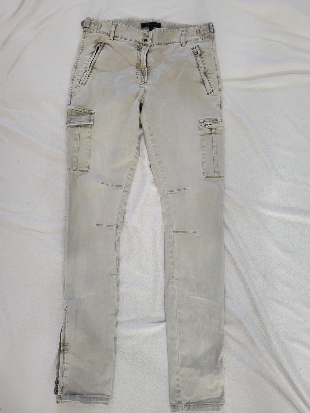 BCBGMaxAzria Skinny Cargo Pants in Beige